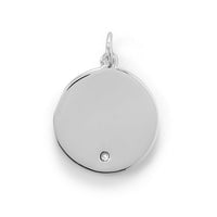 Thumbnail for Engravable Rhodium Plated CZ Pendant - April Birthstone