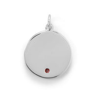Thumbnail for Engravable Rhodium Plated CZ Pendant - January Birthstone
