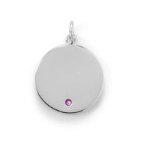 Thumbnail for Engravable Rhodium Plated CZ Pendant - July Birthstone
