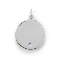 Thumbnail for Engravable Rhodium Plated CZ Pendant - June Birthstone