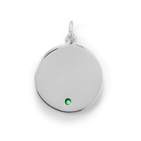 Thumbnail for Engravable Rhodium Plated CZ Pendant - May Birthstone