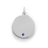 Thumbnail for Engravable Rhodium Plated CZ Pendant - September Birthstone
