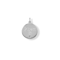 Thumbnail for Engravable Rhodium Plated CZ Pendant - April Birthstone