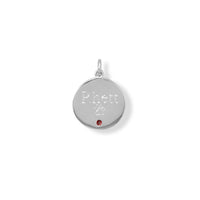 Thumbnail for Engravable Rhodium Plated CZ Pendant - January Birthstone
