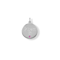 Thumbnail for Engravable Rhodium Plated CZ Pendant - July Birthstone