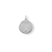 Thumbnail for Engravable Rhodium Plated CZ Pendant - June Birthstone