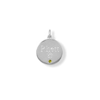 Thumbnail for Engravable Rhodium Plated CZ Pendant - November Birthstone