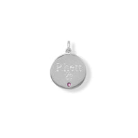 Thumbnail for Engravable Rhodium Plated CZ Pendant - October Birthstone