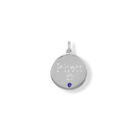Thumbnail for Engravable Rhodium Plated CZ Pendant - September Birthstone