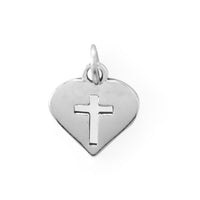 Thumbnail for Cutout Cross in Heart Charm