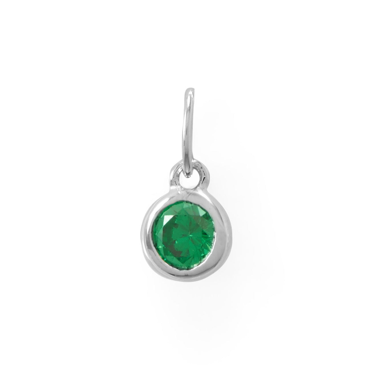 Round CZ May Birthstone Charm