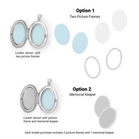 Thumbnail for Oval Angel Wings Memory Keeper Locket with Diamond