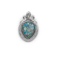 Thumbnail for Hammered Pear Roman Glass Pendant
