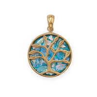 Thumbnail for Growth and Renewal Tree of Life Roman Glass Pendant