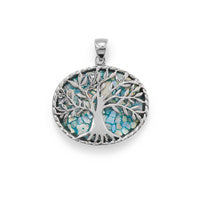 Thumbnail for Oxidized Roman Glass Tree of Life Pendant