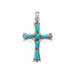 Oxidized Cross with Rectangle Turquoise Pendant