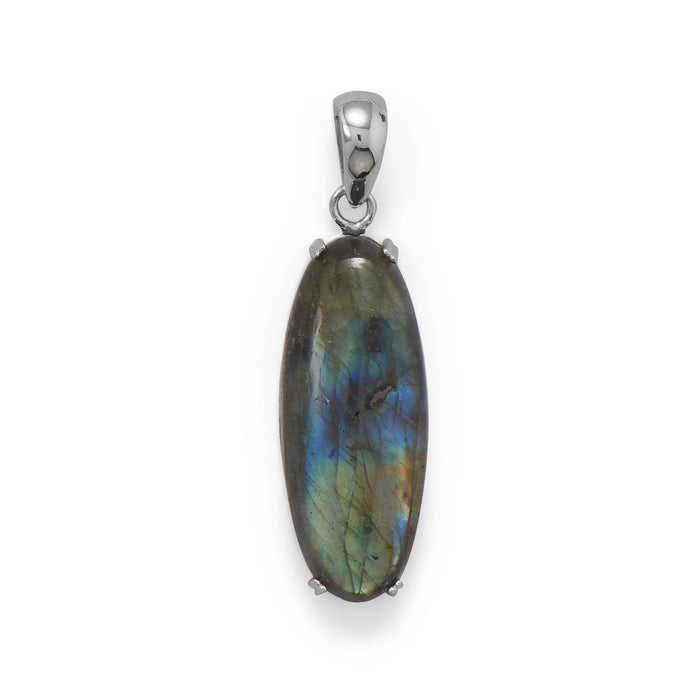 Large Oval Labradorite Pendant