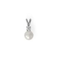 Thumbnail for Rhodium Plated CZ and Cultured Freshwater Pearl Slide
