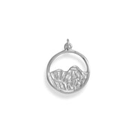 Thumbnail for Rhodium Plated Mountain Circle Pendant