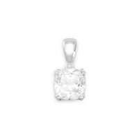 Thumbnail for 8mm Round Edge Square CZ/Filigree Side Pendant