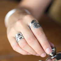 Thumbnail for Oxidized Floral Spoon Ring