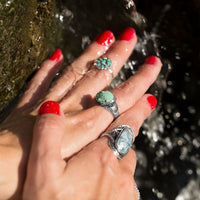 Thumbnail for Oxidized Oval Roman Glass Ring