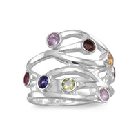 Thumbnail for Multistone Open Design Ring