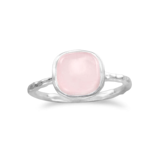 Square Rose Quartz Ring