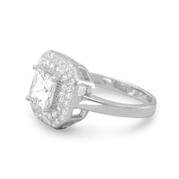 Thumbnail for Rhodium Plated Ring with Square CZ