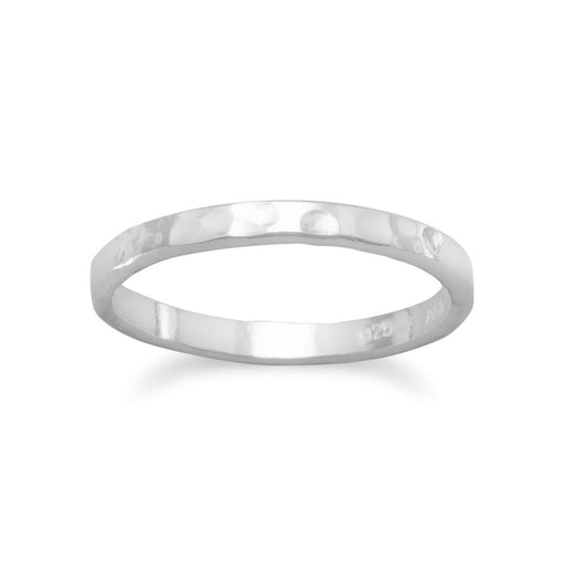 Thin Hammered Band Midi Ring