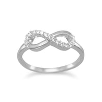 Thumbnail for Rhodium Plated CZ Infinity Ring