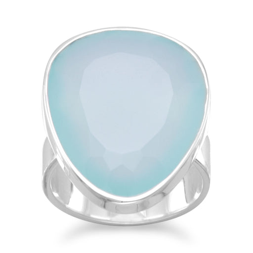 Freeform Sea Green Chalcedony Ring