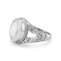 Thumbnail for Oxidized Ornate Rainbow Moonstone Ring
