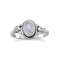Thumbnail for Oxidized Rainbow Moonstone Ring