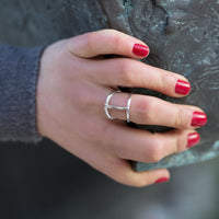 Thumbnail for Double Row Ring with Center Bar