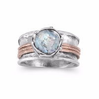 Thumbnail for Two Tone Roman Glass Spin Ring