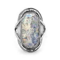 Thumbnail for Oxidized Oval Roman Glass Ring