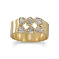 Thumbnail for 14 Karat Gold Plated Polki Diamond Ring