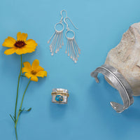 Thumbnail for Open Circle/9 Bar Earrings on French Wire