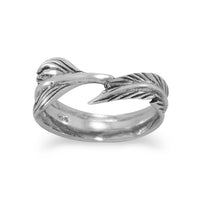 Thumbnail for Oxidized Feather Wrap Ring