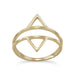 14 Karat Gold Plated Double Triangle Ring