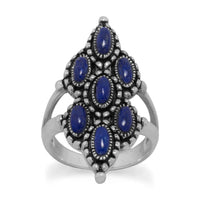 Thumbnail for Ornate Oxidized Lapis Ring