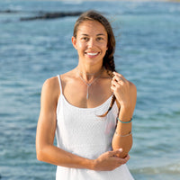 Thumbnail for Rhodium Plated Nano Turquoise CZ Drop Lariat Necklace