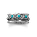 Oxidized Spin Ring with Reconstituted Turquoise Stones