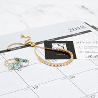 Thumbnail for Adjustable 14 Karat Gold Plated CZ Friendship Bolo Bracelet