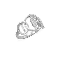 Thumbnail for Rhodium Plated Triple Circle Suspension CZ Ring