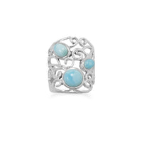 Thumbnail for Polished Ornate Larimar Ring