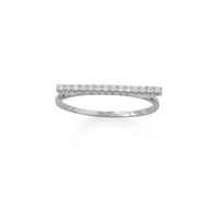 Thumbnail for Rhodium Plated CZ Bar Ring