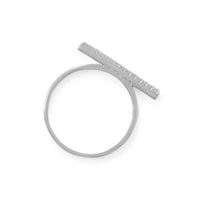 Thumbnail for Rhodium Plated CZ Bar Ring