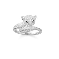 Thumbnail for Rhodium Plated Cute Fox CZ Ring